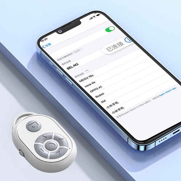 Página del teléfono que gira el obturador de la cámara Selfie Controller compatible con Bluetooth (blanco)