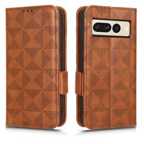 Allytech for Google Pixel 7 Pro Case Cover, PU Leather Folio Flip Stand Wrist Strap Card Holder Wallet Shockproof Magnetic Women Men Phone Case Cover for Google Pixel 7 Pro 5G 2022 Release, Brown