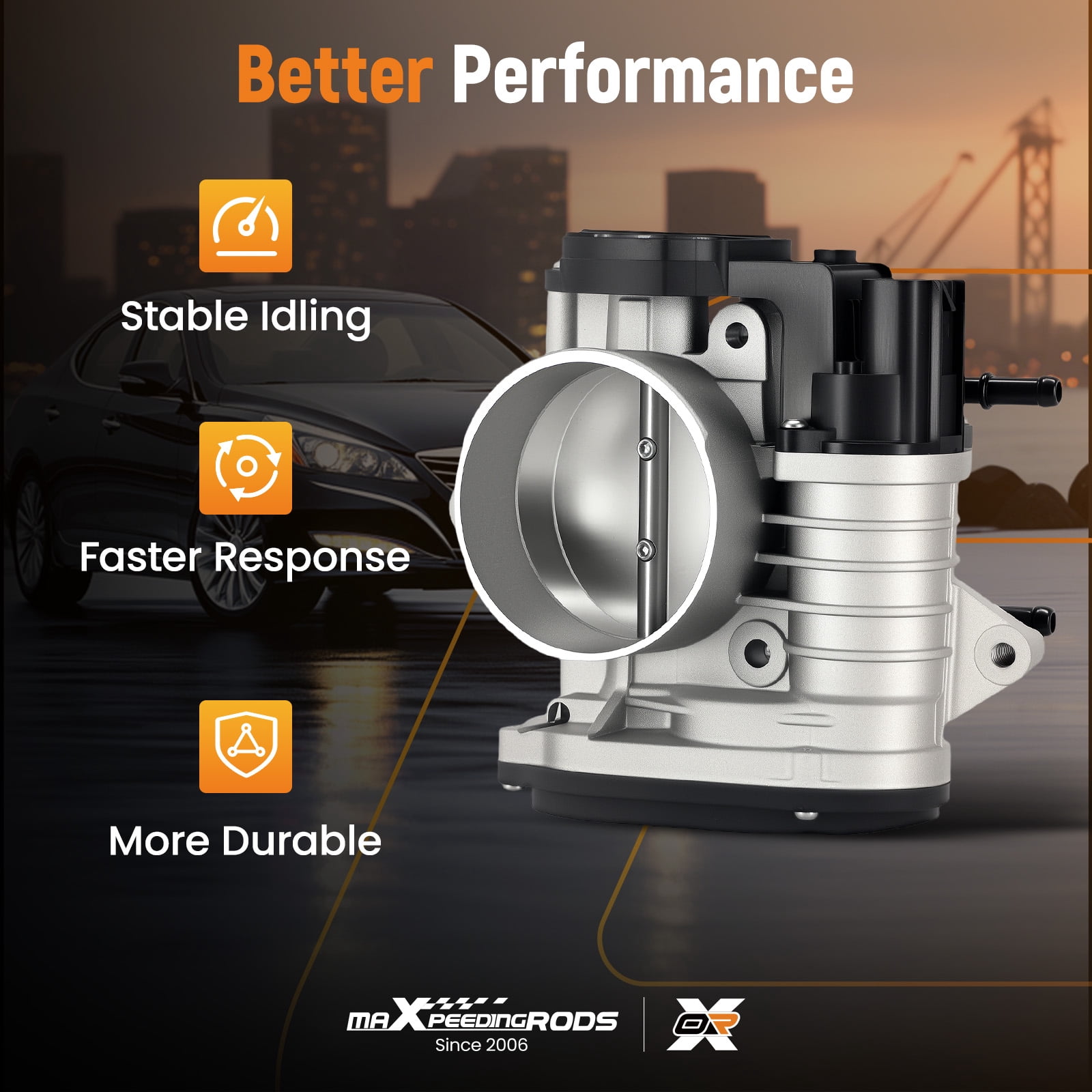Maxpeedingrods Electronic Throttle Body 35100-3C200 for Hyundai Azera 2007-2011, for Entourage 2007-2008, for Santa Fe 2007-2009, for Sonata 2006-2010 TB1177 67-9001