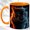 Orange, variant on Flame Frost Big Cat Coffee Mug, Dark Fantasy Mug, Ceramic 11 oz