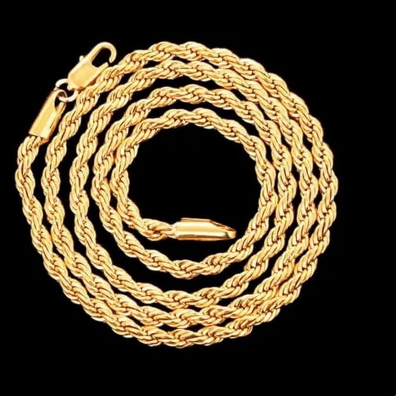 Gold Necklace For Women Men Twisted Rope Chain, Figaro Chain, Men Stainless Steel Necklace 2/3/4/5/6/7MM Chain 18-24" Unisex