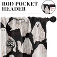 thumbnail image 5 of Ghost Cute Halloween Kitchen Window Curtains Valance and Tier Set 36 Inch, Funny Spooky Vintage 3 Piece Window Treatment Tiers for Living Room Bedroom Kitchen Decor Drapes, 5 of 6