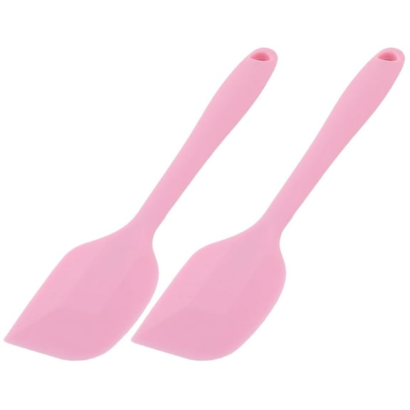 Bakery Silicone Cake Ice Cream Butter DIY Baking Tool Spatula Scraper Pink 2 Pcs
