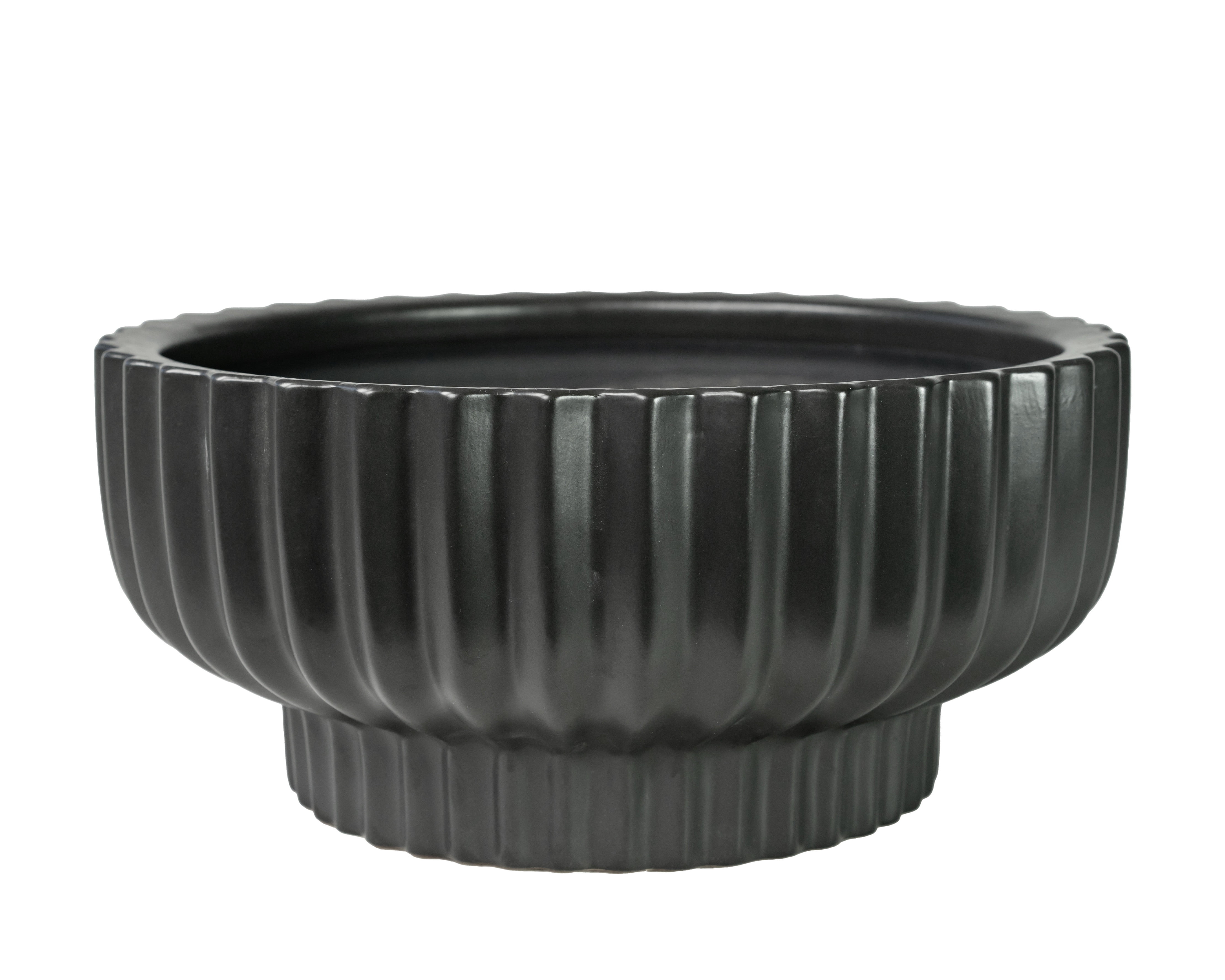 Better Homes & Gardens 12' Fischer Round Ceramic Planter, Black