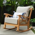 thumbnail image 3 of Cambridge Casual  Lowell 3-Piece Teak Patio Chat Set Natural Teak/Beige Cushion, 3 of 5