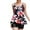 Red, variant on Plus Size Swimwear for Women Printed Bikini Sets Two Piece Floral Swimwear Tankini Swimsuits 2 Piece Plus Size Swimsuit for Women