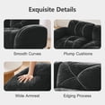 thumbnail image 5 of FFH 110" Sectional Sofa with Ottomans, U-Shaped 3 Seat Cloud Couch for Living Room, Tufted Design, Black, 5 of 12