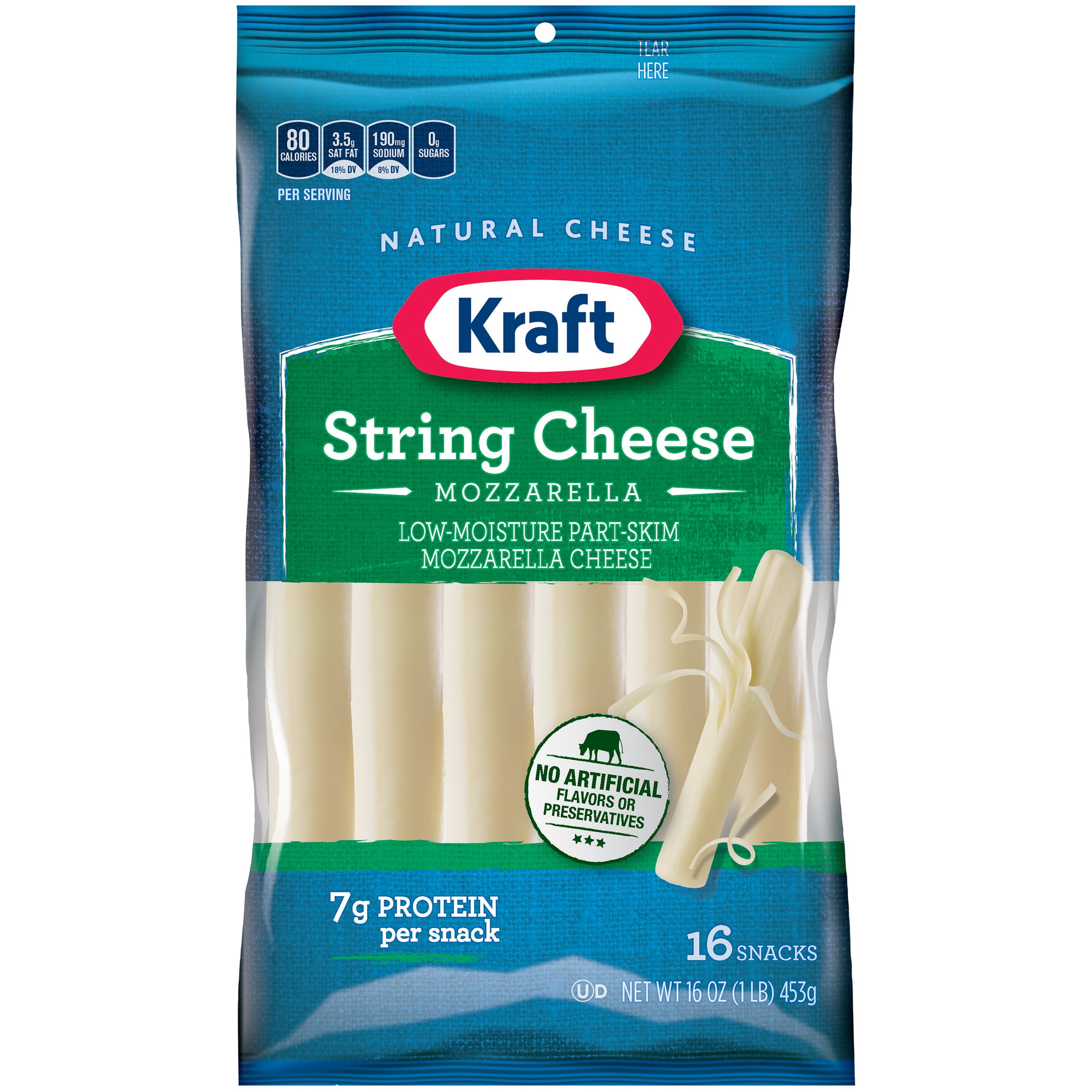 Kraft String Cheese Mozzarella Cheese Snacks, 16 ct Sticks Walmart