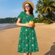 thumbnail image 4 of Balery Duck Mallard Flying Pose Vestidos sueltos de manga corta para mujer, vestidos de verano 2025, vestidos casuales de corte A con vuelo., 4 of 6