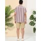 thumbnail image 5 of Lars Amadeus Camisa de manga corta con estampado de rayas irregulares de verano para hombre Camisa de playa con botones Caqui Blanco S Unique Bargains Camisas, 5 of 6