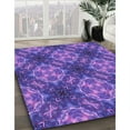 thumbnail image 3 of Ahgly Company Machine Washable Indoor Round Transitional Purple Amethyst Purple Area Rugs, 5' Round, 3 of 7