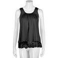 thumbnail image 4 of Qwertyu Plus Size Tank Tops for Women Loose Fit Tops for Women Sleeveless Lace Summer Basic Tops for Women Black 3XL, 4 of 6