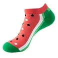 thumbnail image 1 of Multicolor Socks 2 Pairs Womens Girls Novelty Funny Cute Ankle Socks 3D Print Pattern Design Colorful Cotton Low Cut Liner Socks, 1 of 2