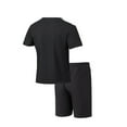 thumbnail image 4 of Stamzod Mens Short Sets 2 Piece Outfits Fashion Crew Neck Short Sleeve Drawstring Tshirts and Shorts with Pocket Casual Loose Fit Summer Outfits for Men Black S, 4 of 8