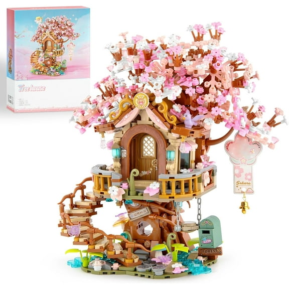 Cherry Blossom Bonsai Tree Building Sets, Japanese Tree House Model Sets for Adults, 1149 PCS Mini Bricks Creative Gifts for Teens Girls 12 