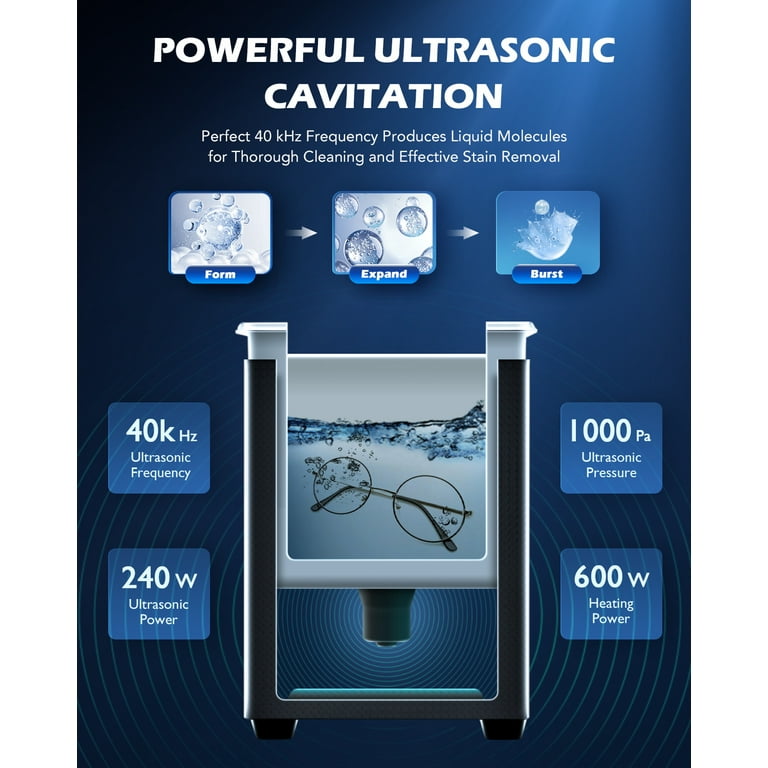CREWORKS 10L Nettoyeur à Ultrasons, INOX Nettoyeur Ultrasonique