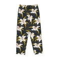 thumbnail image 6 of Uemuo Lilies Flowers Pattern Women's Wide Leg Palazzo Lounge Pants with Pockets Light Weight Loose Comfy Casual Pajama Pants-Medium, 6 of 9