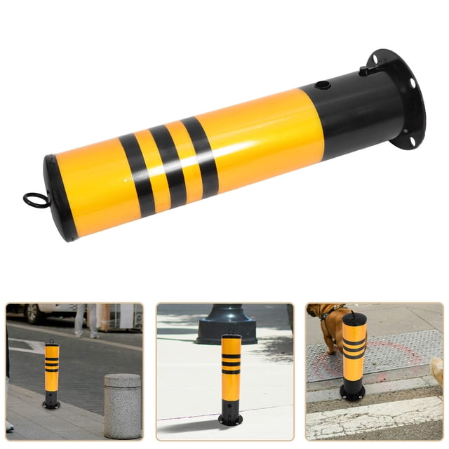 Minkissy 1Set Yellow Steel Parking Barrier Gate 55Cm High For Effective Traffic Control In Garages