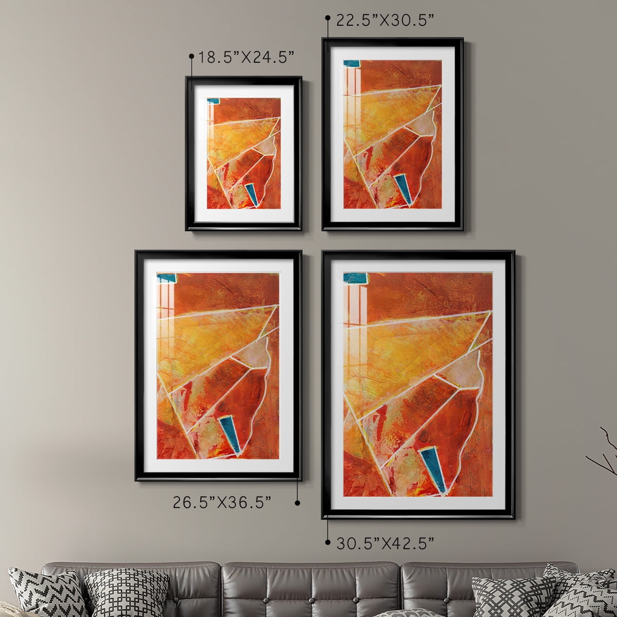 Wexford Home Primary Connection III Premium Framed Print, 26.5" x 36.5" - Ready to Hang, Black (Set of 2)