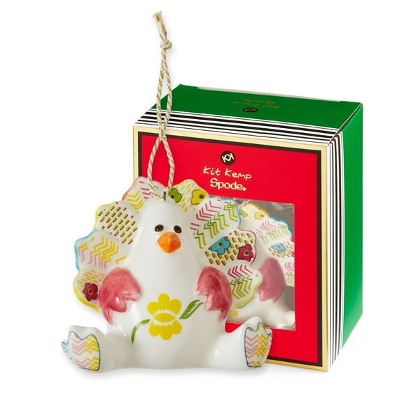 Spode Kit Kemp Christmas Ornament, Timothy Turkey, 3.4", Porcelain, Handcrafted Festive Charm, Perfect for Holiday Decorating, Keepsake Ornament & Tree Decoration & Holiday Giving