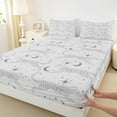 thumbnail image 3 of Castle Fairy Jungle Wildlife Cheetah Twin Sheet Sets 3pcs for Female Men Women,Animal Leopard Twin Fitted Sheet Microfiber,Grey Stars Moon Breathable Flat Sheet,Super Cozy Room Decor, 3 of 7