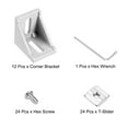 thumbnail image 3 of Uxcell 12Pcs 3030A Series Aluminum Extrusion Corner Bracket with Nut/Screw/Wrench, 3 of 7