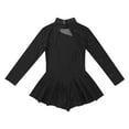 thumbnail image 4 of Alvivi Kids Girls Figure Ice Skating Dress Mock Neck Tulle Splice Ballet Dance Leotard 4-14, 4 of 7