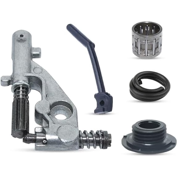 Oil Pump Pressure Line Kit with Worm Gear & Oiler Pinion, Replacement for Husqvarna 455 Rancher 455E 460 461 Chainsaws, Replaces 544180104 & 537261501