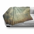 thumbnail image 3 of Vintage Soft Flannel Fleece Throw Blanket, Sky Looks Like Dream Space with Sun Rays Celestial Miracle Atmosphere Photo, Cozy Plush for Indoor and Outdoor Use, 60" x 80", Blue White, by Ambesonne, 3 of 6