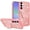 Pink, variant on For Samsung A36/A56 Case Butterfly Grip Stand w/ Faux Crystals + Tempered Glass