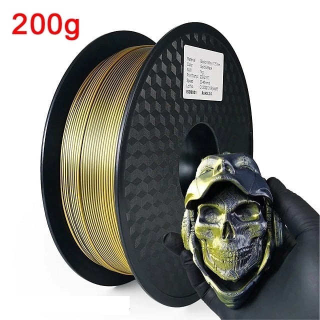 YOUGO 3D Printer Filament Dual Color PLA 200g Silk PLA 1.75mm Multicolor 3D Printing Material
