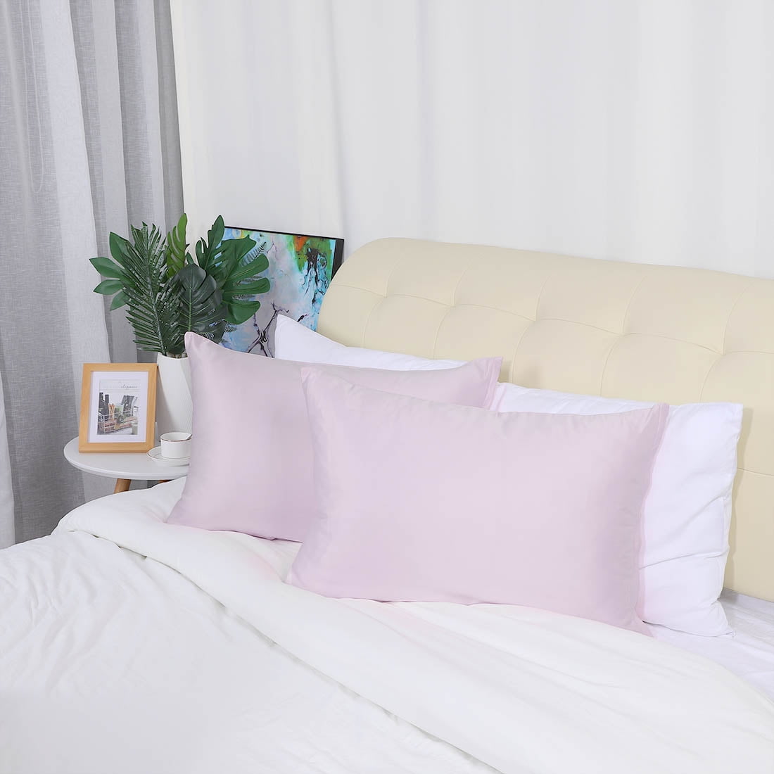 Unique Bargains 6 Pack Satin Pillowcase with Zipper, Travel, Lavender Gray