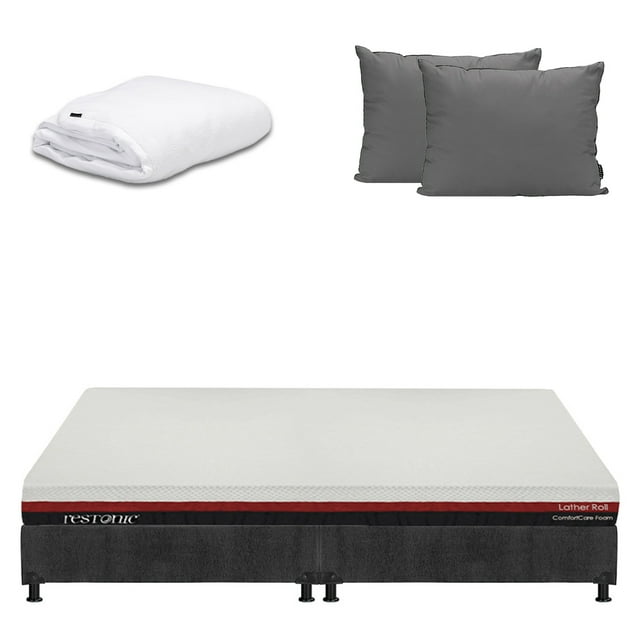 Colchón en caja King Size Roll + Box + Almohadas 2Pack + Protector Cloud