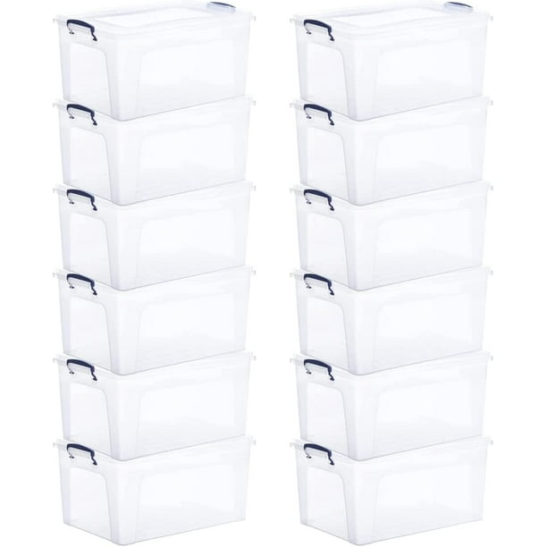 Superio 28.5 Qt Clear Plastic Storage Bins with Lids and Latches