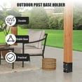 thumbnail image 4 of 4x4 Post Base, Heavy-Duty Post Bracket for Concrete & Wood Posts, Adjustable Deck Post Base for Pergola, Fence, Gazebo (4pcs), 4 of 6