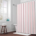 thumbnail image 5 of Pink Stripes Fabric Shower Curtain Pink White Vertical Striped Washable Shower Curtains for Bathroom, Waterproof Bath Curtain with Hooks Home Decor 36x72in, 5 of 8
