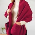 thumbnail image 3 of TYGHBN Soft Cozy Wrap Shawl with Large Front Pockets – Warm Blanket Scarf for Women Scarf for Women Winter Washable 1920s Shawl Womens Blanket Wrap Tie Back Top Scarf Sweater Scarf Wrap Hooded Cloak, 3 of 5
