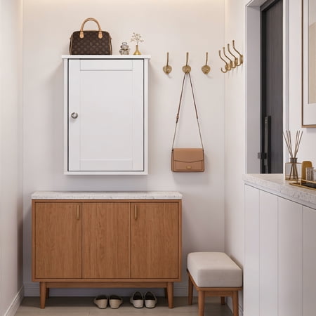 KTAXON BATHROOM CABINET WALL MOUNT MIRRORED MEDICINE CABINET, WHITE