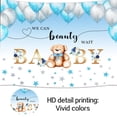thumbnail image 4 of 9 x 6 ft We Can Bearly Wait Bear Backdrop Bear Baby Shower Party Backdrop Teddy Watercolor Blue Balloons Star Leaves Background Baby Shower Boy Birthday Party Decor Newborn Photo Shoot Decor Props, 4 of 5
