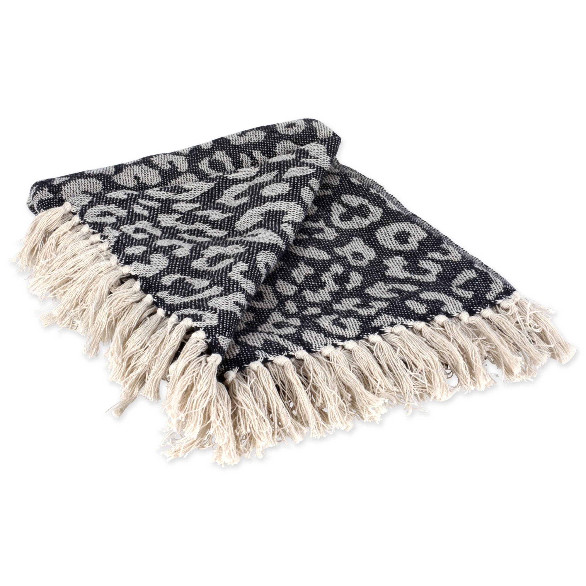 DII Modern Cotton Leopard Print Blanket Throw with Fringe ...