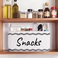 thumbnail image 4 of Large Snack Basket for Pantry & 5 Seal Clips - Snack Bin Organizer for Countertop - Imitation Linen Snack Storage Containers for Storing Chips, Pretzels, Cookies, Popcorn and more,White, 4 of 9