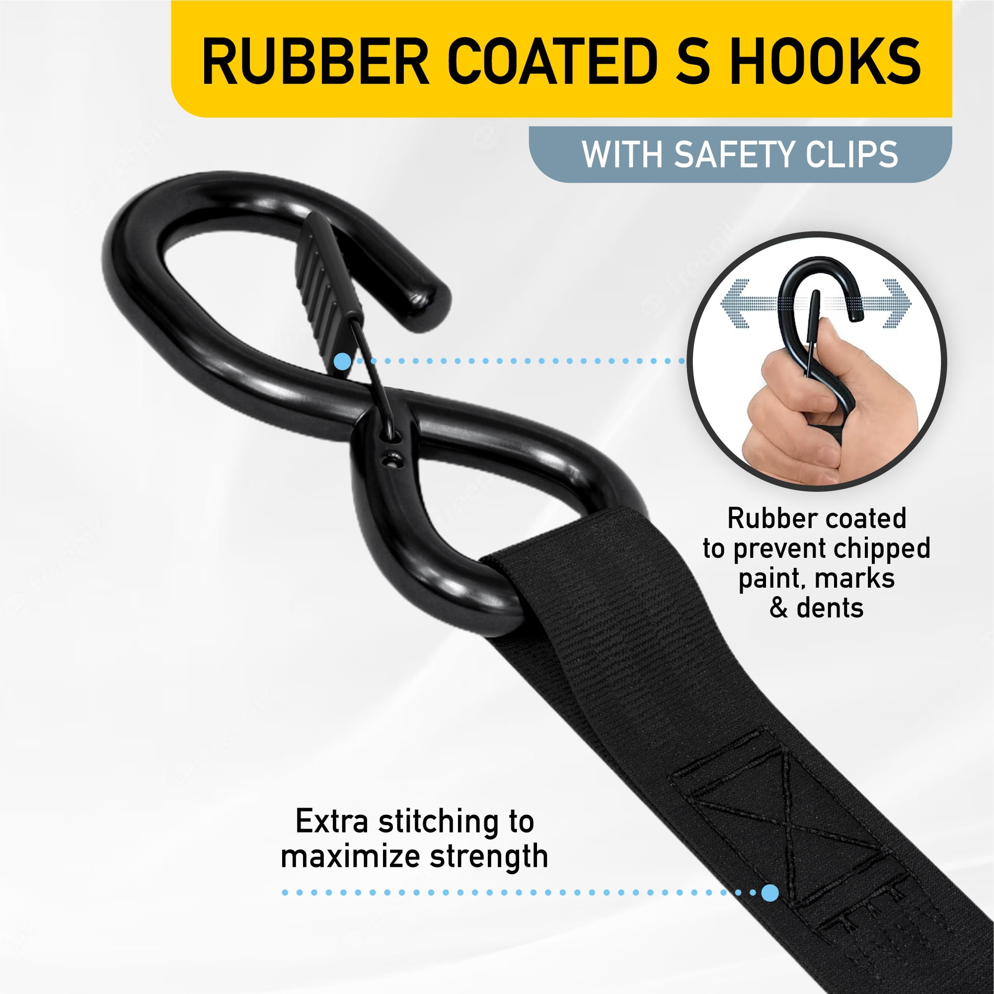 AUGO Retractable Ratchet Straps | 2 Heavy Duty Ratchet Straps Self Retractable Tie Down Straps with Soft Loops & Storage Bag for Motorcycle, Truck, Trailer, Cargo Van |1200 Lb Break Strength 1” x 10’