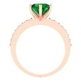 thumbnail image 4 of 1.71ct round cut green emerald 14k rose gold Bridal Wedding Engagement Promise Anniversary Ring for Women size 7.25, 4 of 7