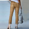 thumbnail image 5 of CIENVNSTG Women Jeans High Waist Stretchy Ripped Jeans Trendy Raw Hem Straight Leg Jean Distressed Denim Pants with Pockets Beige L, 5 of 6