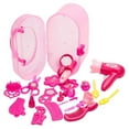 thumbnail image 4 of Somnr Kids Beauty Salon Set Toys Little Girl Makeup Kit Pretend Play Hair Station with Case, Hairdryer, Brush, Mirror & Styling(17pcs), 4 of 7