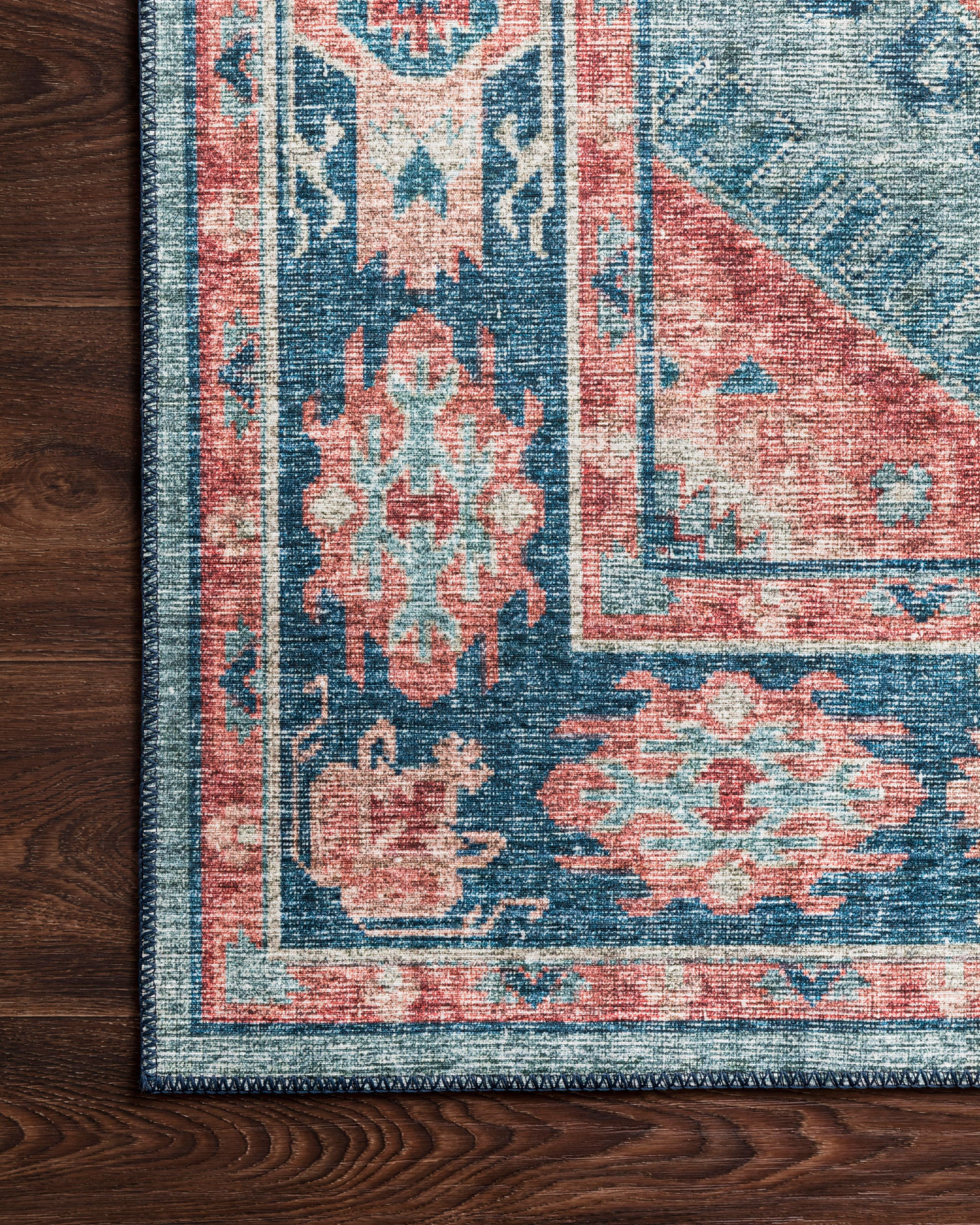 Loloi Skye Oriental Turquoise / Terracotta Area Rug