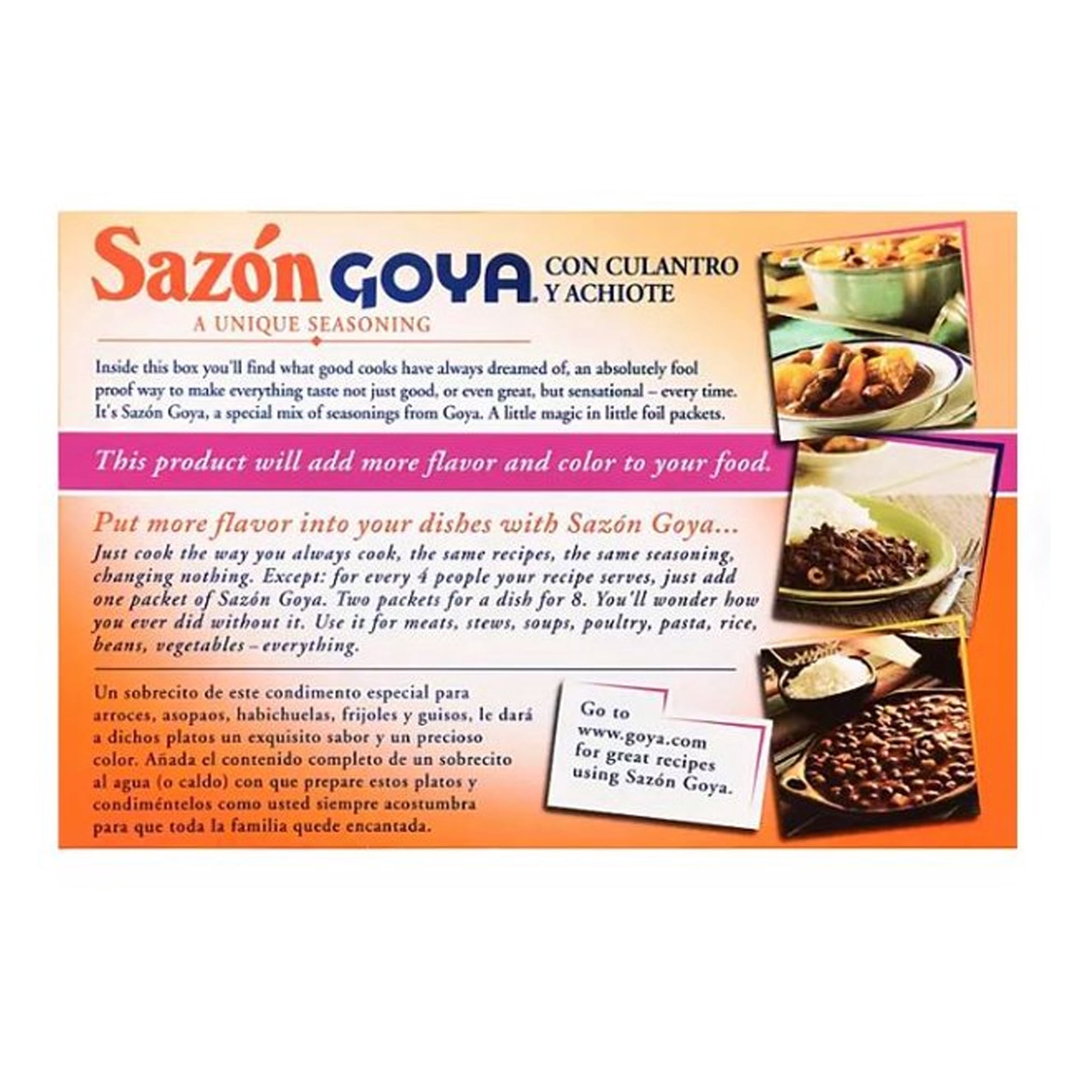 Goya Sazon Goya Clntro/Achte Jumbo Seasoning, 6.33-Ounce Unit - 36 Packets - (Pack of 1)