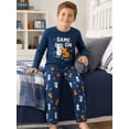thumbnail image 2 of Beezizac Blue Cute "Game On" Capybara Axolotl Pajamas Boys Cozy Long Sleeve PJ Set Size 10, 2 of 7