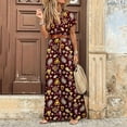 thumbnail image 2 of QIPOPIQ Midi Dresses for Women Tiered Short Sleeve Casual Dresses Loose Print Summer Dress V-Neck Belt Dress 2023 Deals, 2 of 4