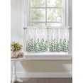 thumbnail image 4 of Spring Emerald Green Eucalyptus 2 Panel Kitchen Curtains for Small Windows, Botanical Leaf Country Bathroom Tier Curtain, Short Window Treatment for Bedroom/Living Room 55"x24", 4 of 6
